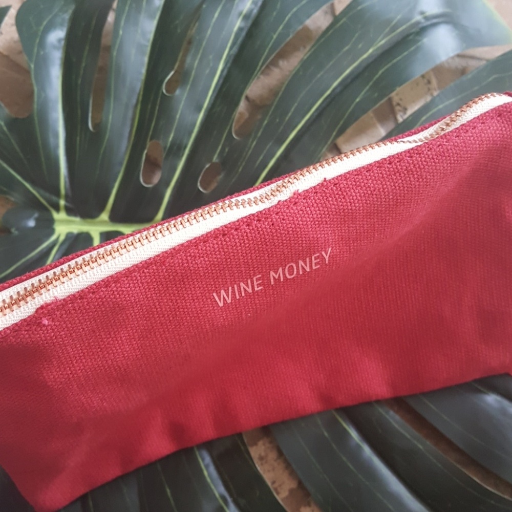 🌺 3/$9🌺  Mini zippered pouch "wine money " - Picture 5 of 5